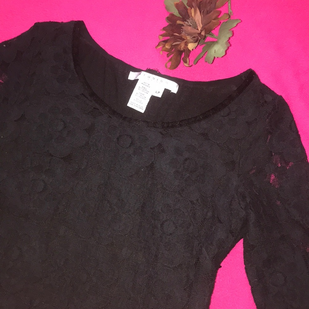 Petite black long sleeve dress